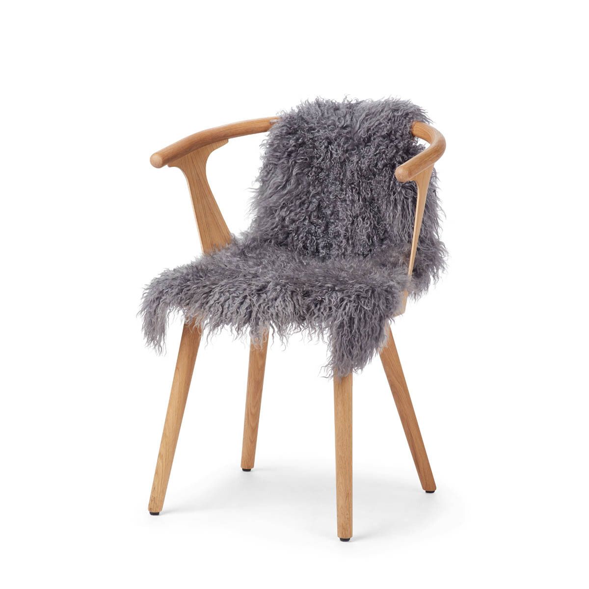 Tibetan Sheepskin | Curly | 85x50 cm Steel/Stone Grey