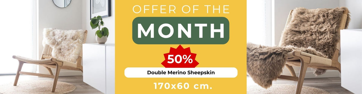 Offer of the month: 50% off the Merino Double Sheepskin, 170x60 cm