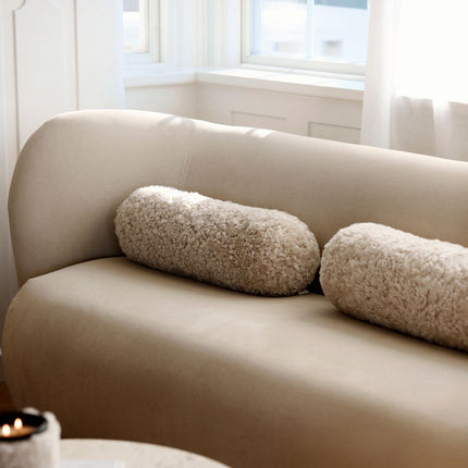 Bolster Cushion | 20x52cm | New Zealand Sheepskin | SW Anthracite