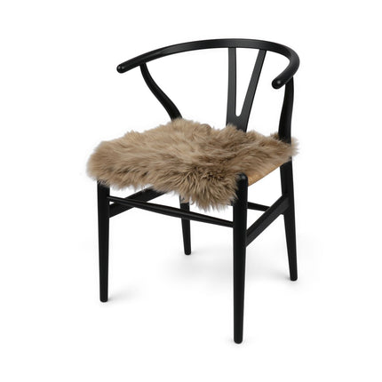 Long Wool Seat Cover | New Zealand | 40x40 cm Taupe