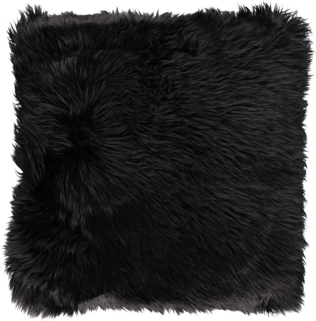 Long-Wool Cushion | New Zealand Sheepskin | 35x35 cm Black