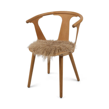 Seat Cover | Tibetan Long Wool | D34 cm Sand Taupe