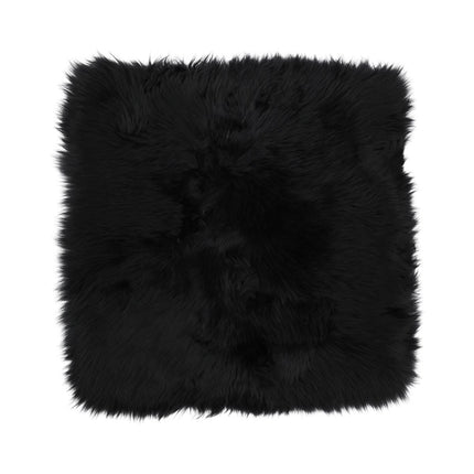 Long Wool Seat Cover | New Zealand | 40x40 cm Black