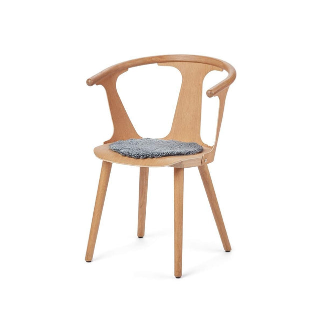 Short Wool Curly Sheepskin Seat Cover | Ø34 cm Graphite