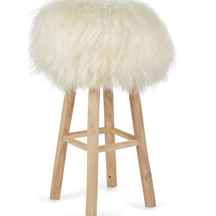 Long-Wool Stool Cover	| Icelandic Sheepskin Off White