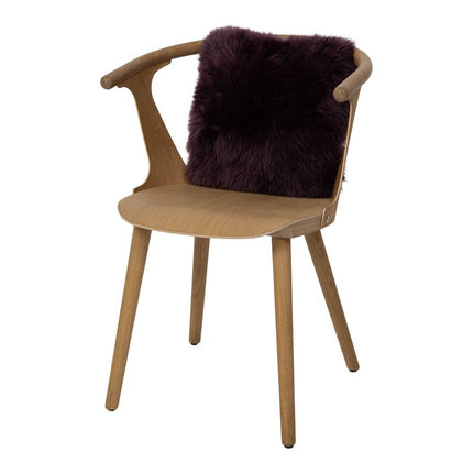 Sheepskin Cushion | Long-Haired | New Zealand | 40x40 cm Aubergine