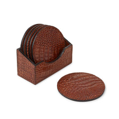 Round Croco Coaster | 6Pcs | ø10 cm