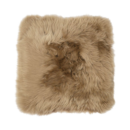 Long Wool Seat Cover | New Zealand | 40x40 cm Taupe