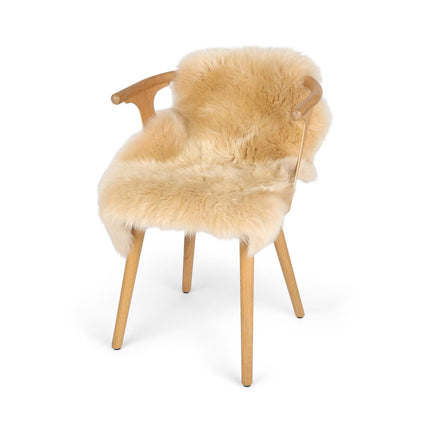 Merino Sheepskin Dyed | New Zealand | Long Wool | approx. 90x60 cm Champagne