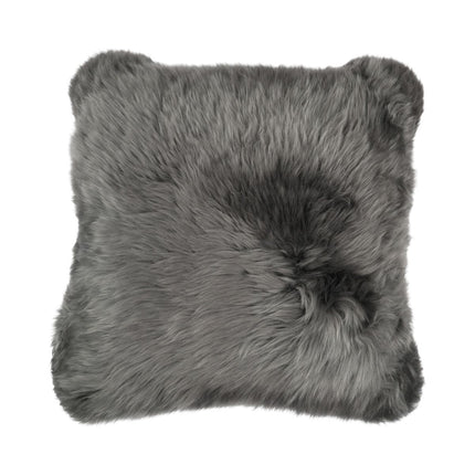 Sheepskin Cushion | Long Wool | New Zealand | 50x50 cm Steel