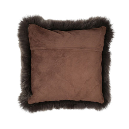 Sheepskin Cushion | Long Wool | New Zealand | 50x50 cm Walnut