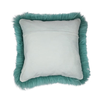 Sheepskin Cushion | Long Wool | New Zealand | 50x50 cm Turquoise