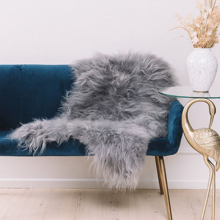 Icelandic Sheepskin | Long Wool | 90 cm Grey Brisa
