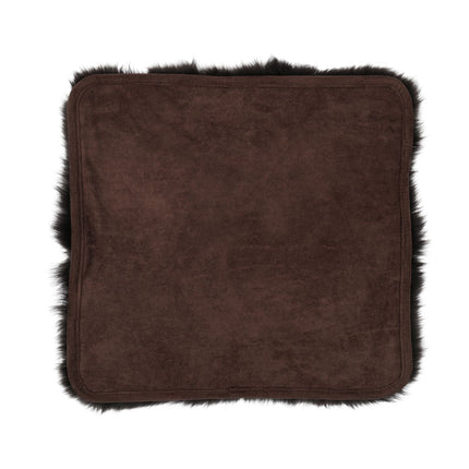 Seat Cover | With Backing | Long Wool | New Zealand | 40x40 cm Chocolate