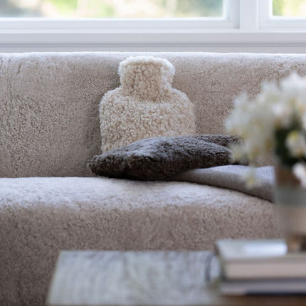 Sheepskin Hot Water Bottle | 37 x27 cm Light Grey
