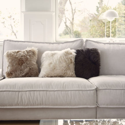 Sheepskin Cushion | Long Wool | New Zealand | 50x50 cm Linen