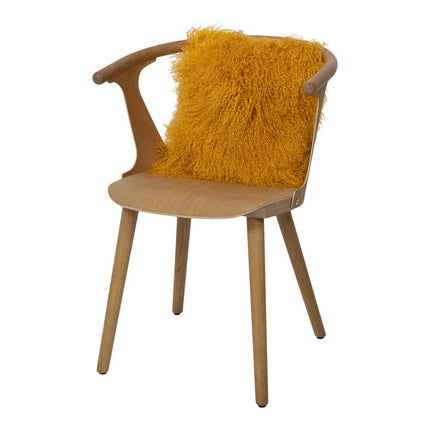 Sheepskin Cushion | Tibet | 40x40 cm Mustard Yellow