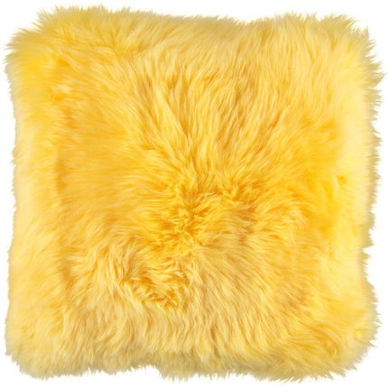 Long-Wool Cushion | New Zealand Sheepskin | 35x35 cm Lemon