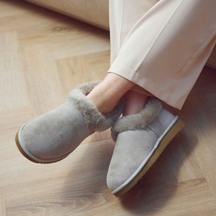 Hard Sole Slipper Light Grey