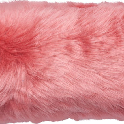 Long-Wool Sheepskin Cushion | Doublesided | New Zealand | 25x50 cm Coral Lantana