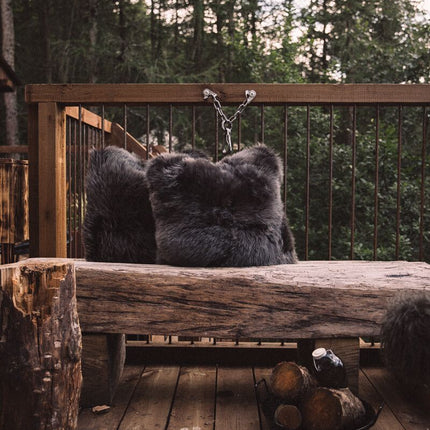 Long-Wool Sheepskin Cushion | Doublesided | New Zealand | 45x45 cm Steel