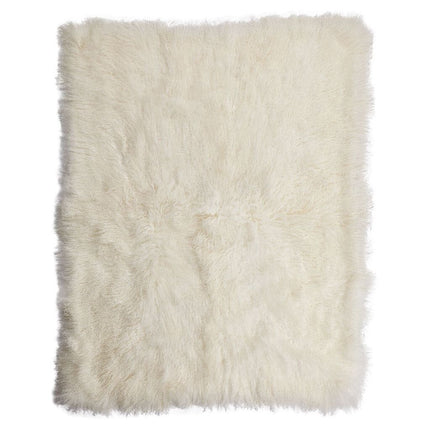 Throw of Curly Mongolian Sheepskin |140x180 cm Ivory
