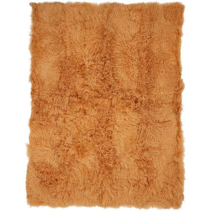 Throw of Curly Sheepskin |140x180 cm Imperial Yellow