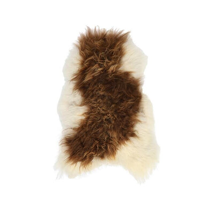 Icelandic Sheepskin | Long Wool | 90 cm Brown/White