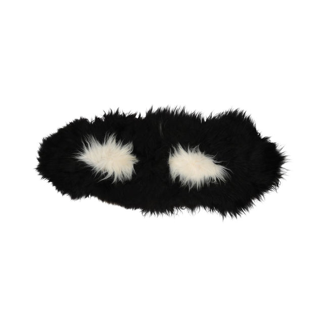 Icelandic Double Sheepskin | Dyed Colors | Long Wool | 160 cm Spotted (Black with White Spots)