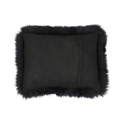 Sheepskin Cushion | Long Wool | New Zealand | 35x45 cm Black