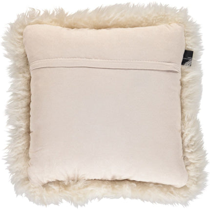 Long-Wool Cushion | New Zealand Sheepskin | 35x35 cm Linen