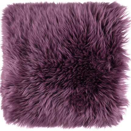 Long-Wool Cushion | New Zealand Sheepskin | 35x35 cm Aubergine