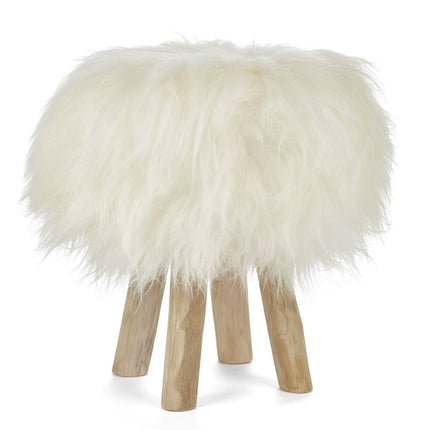 Long-Wool Stool Cover	| Icelandic Sheepskin Off White