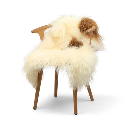 Icelandic Sheepskin | Long Wool | 90 cm Brown/White