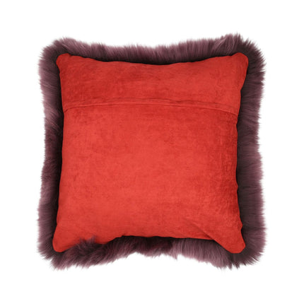 Sheepskin Cushion | Long Wool | New Zealand | 50x50 cm Aubergine