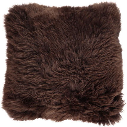 Long-Wool Cushion | New Zealand Sheepskin | 35x35 cm Chocolate