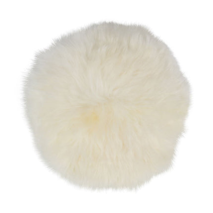 Premium Seat Cover | Long Wool | New Zealand | D34 cm Ivory