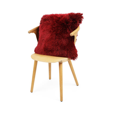 Sheepskin Cushion | Long Wool | New Zealand | 50x50 cm Burgundy