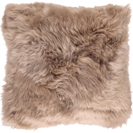 Sheepskin Cushion | Long Wool | New Zealand | 66x66 cm | Taupe