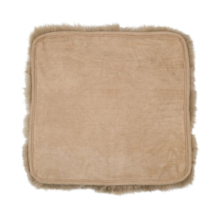 Seat Cover | With Backing | Long Wool | New Zealand | 40x40 cm Taupe