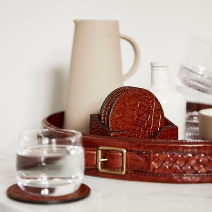 Tray W/Handle Camel