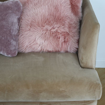 Sheepskin Cushion | Long Wool | New Zealand | 40x40 cm Rosa