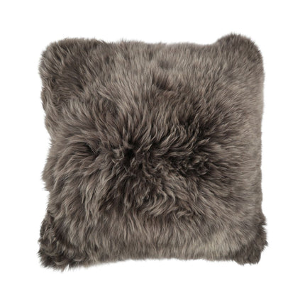 Sheepskin Cushion | Long Wool | New Zealand | 50x50 cm Walnut