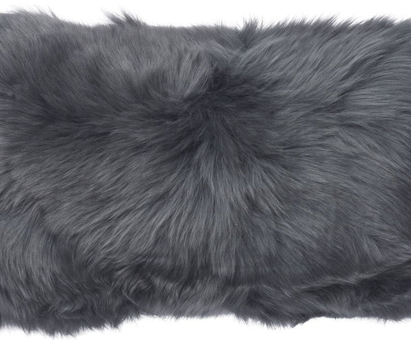 Long Wool Sheepskin Cushion Doublesided Zealand 25x50 cm