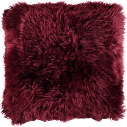 Long-Wool Cushion | New Zealand Sheepskin | 35x35 cm Burgundy