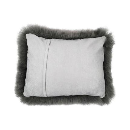 Sheepskin Cushion | Long Wool | New Zealand | 35x45 cm Steel