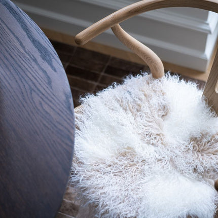 Curly Sheepskin Seat Cover | Ø37 cm Arctic Sunrise/Dove