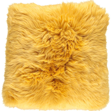 Long-Wool Cushion | New Zealand Sheepskin | 35x35 cm Imperial Yellow