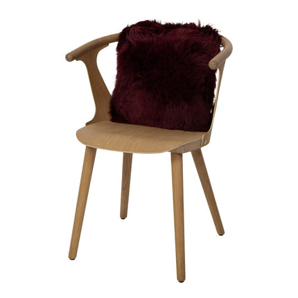 Sheepskin Cushion | Long-Haired | New Zealand | 40x40 cm Burgundy