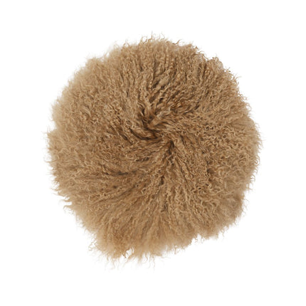 Seat Cover | Tibetan Long Wool | D34 cm Sand Taupe
